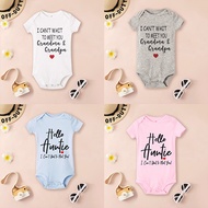 Hello Auntie I Can't Wait To Meet You Print Baby Clothes Bodysuits Boy Girl Romper Infant Shower Gif