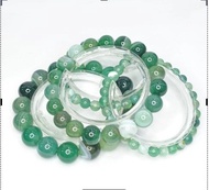 2360 绿纹玛瑙 Green Lace Agate 绿纹石 Green Lace Stone ( 平安 Peach，健康 Health）天然水晶手链 Natural Crystal Bracelet 玛瑙手链 Agate Bracelet