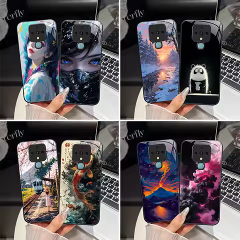 For Tecno Camon 16 Pro Phone Case Trendy Design Tempered Glass Bumper For Camon16 16Pro CE7 CE7j CE9