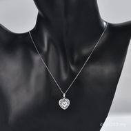 6x6.6 Clavicle Chain Huazi Empty Holder Love Heart S925 Silver Necklace Live Broadcast Crushed Ice I
