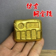 100% Authentic Original โบราณแท่งทองทองทองแท่ง Yongzheng สามปี Zuchi Vault Plus Alchemy แท่ง Xianfeng Jinxing Gilt แท่งทองคำและอิฐพระพุทธรูปทิเบต