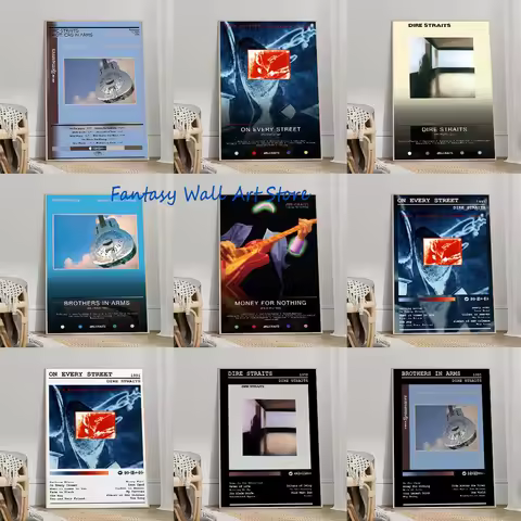 Dire Straits Rock Music Albums Brothers in Arms Communique on Every Street Cover Poster Canvas Paint