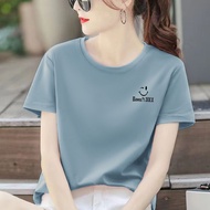 Clothing Fashion Plus Size Top Short-Sleeved T-Shirt Bottoming Shirt Printed Letter M-3XL Slimmer Lo