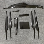 9PCS Carbon Fiber Car Interior Center Console Dashboard Trim Door Panel Cover For BMW 5 Series G30 G