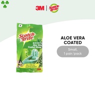 3M™ Scotch-Brite™ Aloe Vera Coated Green Gloves, Size S, M, L, 1/Pack, Protect Hand, Skin, Kitchen, 