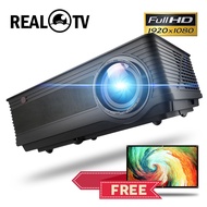 Projector โปรเจคเตอร์ REAL TV M5 series Full HD 1080P Projector โปรเจคเตอร์ 4K 6500 Lumens Cinema Be