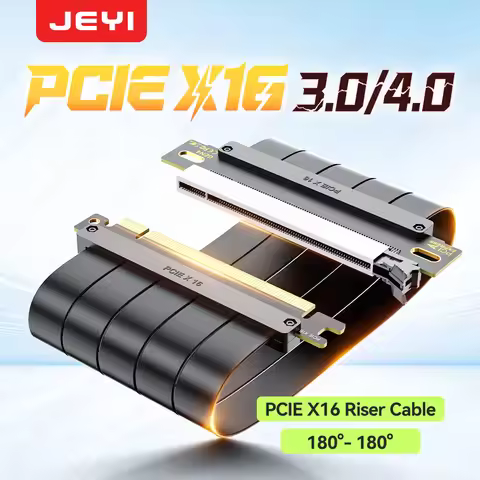 JEYI PCIe 4.0 x16 Extension Cable (16GT/s)GPU Riser for RTX 4090/4080 & RX 7900 XTX,Mining Rig/Verti