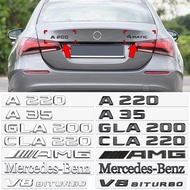 3D ABS Car Rear Trunk Emblem Badge A45 CLA35 GLA180 A200 CLA200 4MATIC logo Sticker For Mercedes AMG