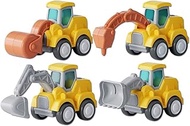 D-KINGCHY Construction Vehicles Kids Play Trucks, Press and Go Bulldozer Excavator Drill Truck and R