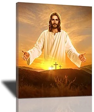 Jesus Cross Decor Wall Art Christian Religious Painting Canvas Print Christ Inspirational Poster Jes