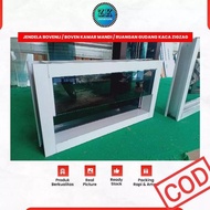 Jendela boven kamar mandi 40x60 Kaca Zigzag Jendela Aluminium Kamar Mandi dll