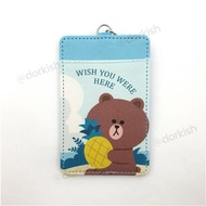 Line Brown Bear Wish You Were Here Ezlink Card Holder With Keyring