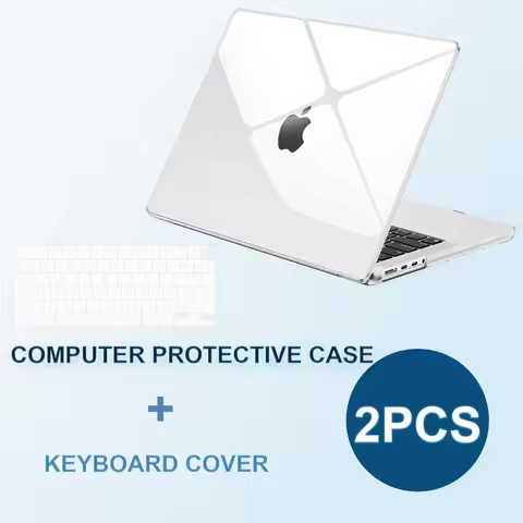 2pcs Super Crystal Clear Case Compatible With MacBook Pro 14 inch M4 M3 M2 M1 Pro Max Chip, Crystal 