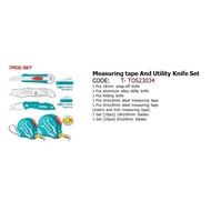 TOTAL 7pcs Measuring Tape & Utility Knife Set