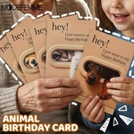 Animal Birthday Cards Set with Interactive Window Design | Premium White Cardstock for Friends, Fami