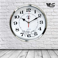 Velashop นาฬิกาแขวนผนัง ตราสมอ Anchor Brand No.54 ขอบพลาสติก สีเงิน ขนาด 11.5 นิ้ว ของแท้ รับประกัน 1 ปี