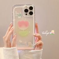 Laser Small Fresh Flowers Case for Iphone 13mini 13 13Pro 13pro Max 12mini 12 12Pro 12pro Max 11 11pro Max SE 2020 7/8/SE 7plus/8plus X/XS XR XsMax Clear Creative Soft Phone Casing