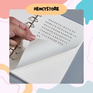 (HencyStore) PAPER NOTEBOOK CONTENTS 6-HOLE BINDER CONTENTS A6 SIZE REFILL NOTEBOOK CONTENTS