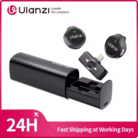 Ulanzi A21 Wireless Microphone AI Noise Reduction Magnetic Lavalier MIC for iPhone 17 16 15 for Live