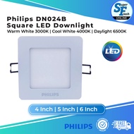Philips DN024B 4" 10W SQ LED Downlight /3000K(WW) / 4000K(NW) / 6500K(CW)
