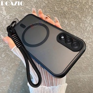 Luxury Magnetic Casing For OnePlus Nord 5 Ace 5 Ultra Frosted Semi Clear With Wristband Lanyard Anti