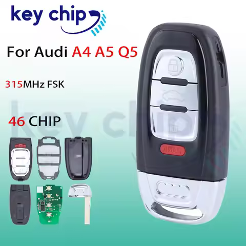 46 Chip Remote Key Fob IYZFBSB802 8K0959754F/ 8K0 959 754F PCF7945A / HITAG 2 For Audi A4 A5 Q5 S4 S