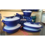 Tupperware Royale Blue Blossom Serveware Bekas Hidangan