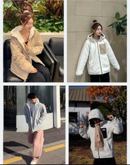 🇰🇷QWER 同款‼️新品SALE💢 WHO.A.U 🇰🇷韓國直送 人氣品牌 WHO.A.U 羊羔毛連帽外套 雙面穿搭  韓星同款 情侶穿搭  UNISEX 男女OK  whoau 外套 寬鬆外套