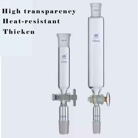 Lab Cylindrical Dropping Funnel Glass Cylindrical Feed Funnel with PTFE Piston 19#24# Frosted Standa