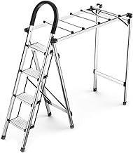 Clothes Dryer 4 Step Ladder Foldable Airer Freestanding Drying Rack Home Kitchen Lightweight Towel Rail Coat Hanger Shoes Shelf Safety (Color : B, Size : 2) Fashionable hopeful