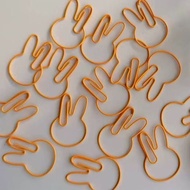 Miffy Kawaii Paper Clip Shaped Cartoon Metal Shape Paper Clip Colored Decorative Bookmark Storage Cl