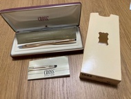 Vintage Cross 1542 Rose ladies ball pen 14KT rolled gold with leather pen holder