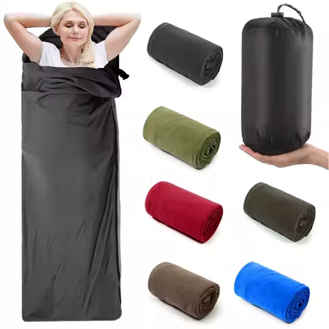 Outdoor fleece sleeping bag 180x80cm single down sleeping bag inner lining warm sleeping bag outdoor