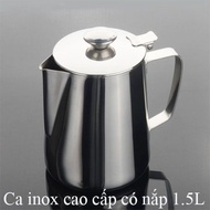 Ca inox có nắp 1.5 lít đựng nước đá đánh sữa
