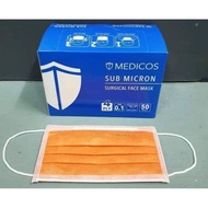 READY STOCK MEDICOS Limited edition 4ply medicos surgical mask /Oren Colour ,50pcs 1 box