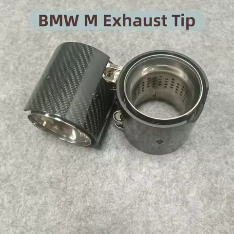 90mm Long Silver Carbon Fiber Exhaust Tip for BMW M2 M3 M4 M5 M6, F87 F80 F82 F83 F90, G80 G82 G83