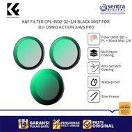 K&F Concept Filter Kit CPL ND Variable Black Mist 1/4 for DJI Osmo Action 3/4/5 Pro Waterproof Scrat