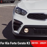 Front Fog Light Lamp Cover Trim For Kia Forte Cerato K3 2019 2020 2021 Carbon Fiber Car Head Fogligh