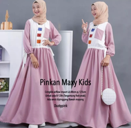 pinkan dress kids gamis anak remaja terbaru baju muslimah anak tanggung 10-16th bahan crinkle airflo