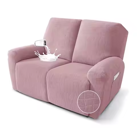 Waterproof Loveseat Recliner Cover 4 Pieces Reclining Love Seat Slipcvers, Recliner Sofa Cover 2 Sea