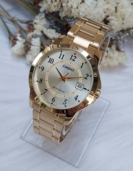 นาฬิกา CASIO รุ่น MTP-V004G-9B นาฬิกาผู้ชาย สายสแตนเลส สีทอง  - ของแท้ 100% รับประกันสินค้า 1 ปีเต็ม