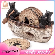 Full Size Bear Coasters Set of 6 for the Home, Rustic Lodge Decorations-Lack Bear  Style