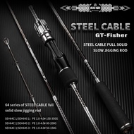 Ecooda GT-Fisher SteelCable Full Solid Slow Jigging Rod 6'4"|1.93m Fuji SiC Guides Seat Silver-Frame