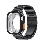 สายนาฬิกา + เคส สำหรับ Apple Watch Series 11 10 46mm 42mm สายนาฬิกาสแตนเลส Stainless steel Strap Bra