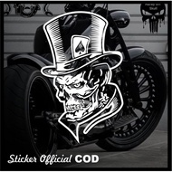 Sticker 70, AS card skull, skull sticker with card