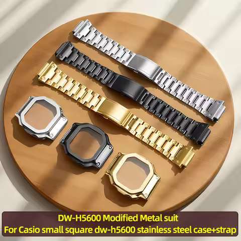 DW-H5600 Modified metal bezel watchband For Casio small square dw-h5600mb Metal suit men case stainl