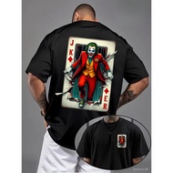 Gaya jalanan harian penting T-shirt lengan pendek kasual musim panas cetakan kad bermain Joker