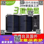 haogood 5V數顯太陽能充電器 sunpower光伏板28W戶外便攜式折疊包  露天市集  全臺最大的網路購物市集