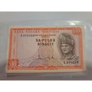 Duit Lama Koleksi (1967~1972) Wang Kertas Srir 1 Sa-Puloh Ringgit VF Collection Vintage Banknote