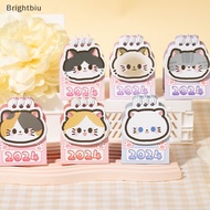 [Brightbiu] 2024 Cute Calendar Cat Pattern Mini Desk Calendar Portable Kawaii Small Coil Calendar Desk Decoration Daily Planner Schedule Boutique